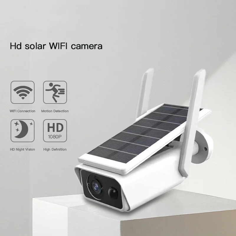 PIR Human Motlon Detection IP66 Waterproof Hd Solar WIFl Camera Outdoor Intelligent 3MP Night Vislon Monitoring Wireless Camera