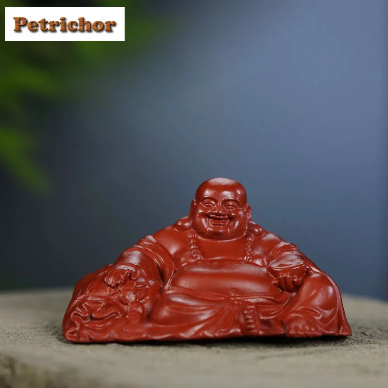 Yixing Zisha Tea Pet Maitreya Buddha Guanyin God Of Wealth Small Figurine Character Bag Sculpture Incense Holder