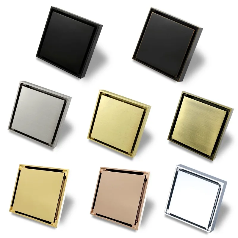 Invisible floor drain, all copper, can be installed with tiles, dual-purpose bathroom floor drain, odor-proof and insect-proof c