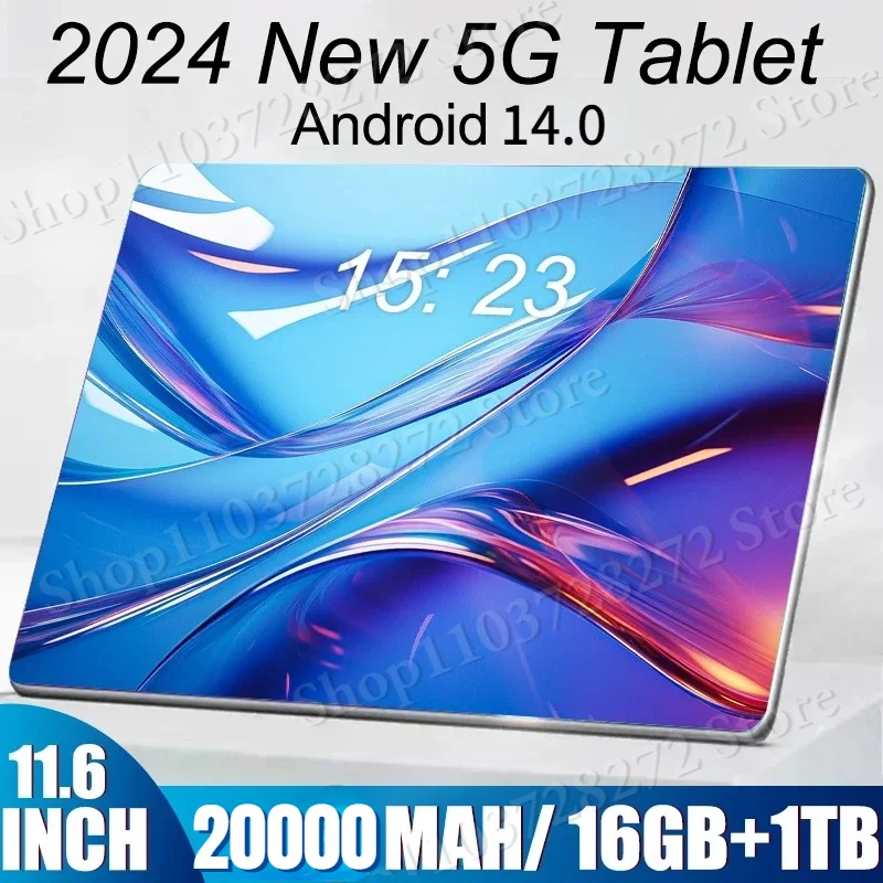 

2024 Tablet P70 5G 12 Inch Global Version Android 16GB+1TB Android 14.0 20000mAh Dual SIM 10 Core Bluetooth Tablet PC Network