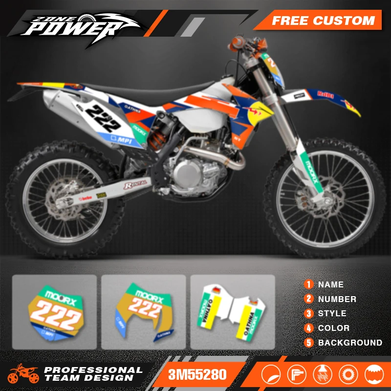 

Powerzone Semi-custom Motorcycle Graphics Decal Sticker For KTM 125 200 250 300 350 450 500 SXF 2011 2012 EXC 2013 EXC 250CC