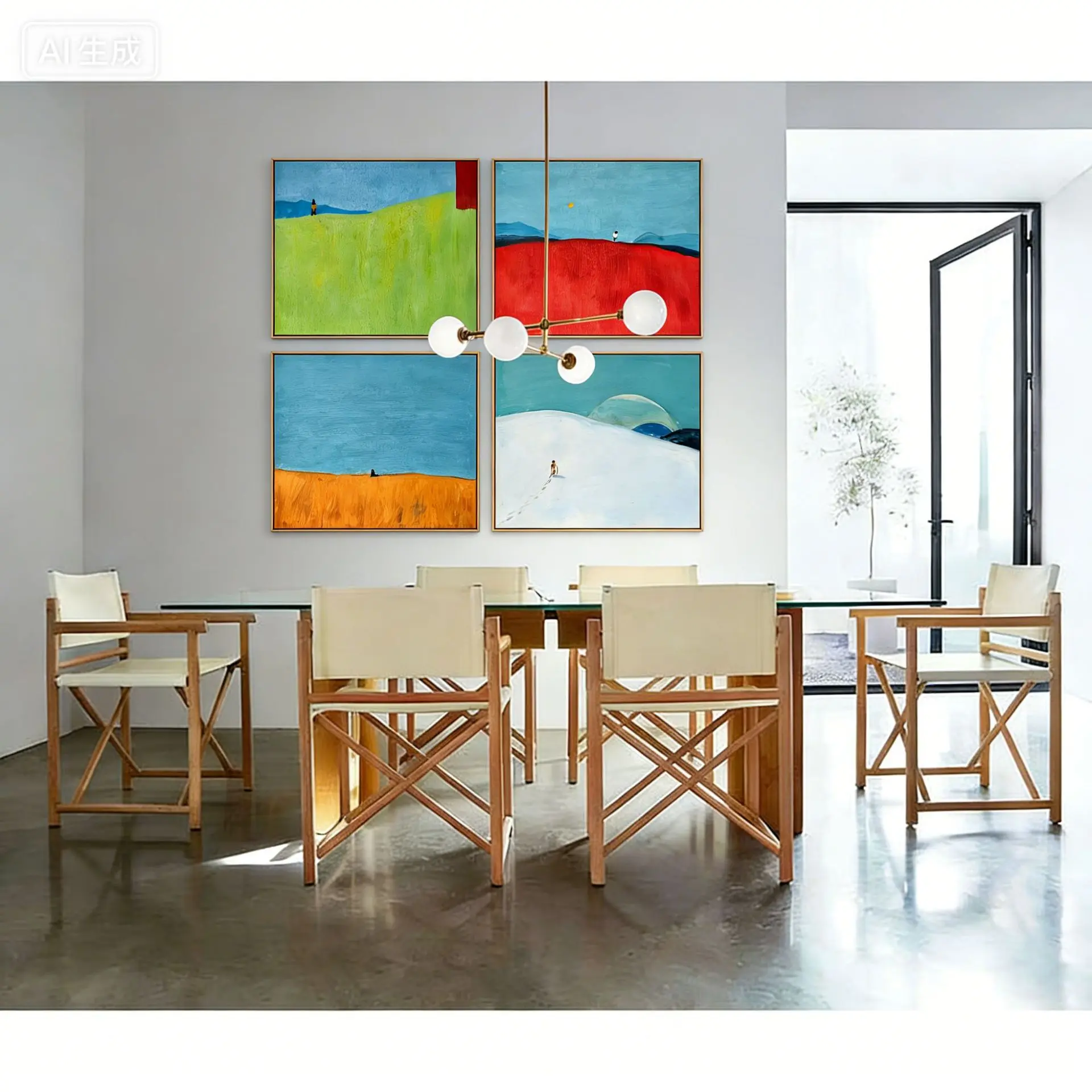Original hand-painted oil paintings, new works of art, four-season landscape paintings, living room, dining room, study, bedroom