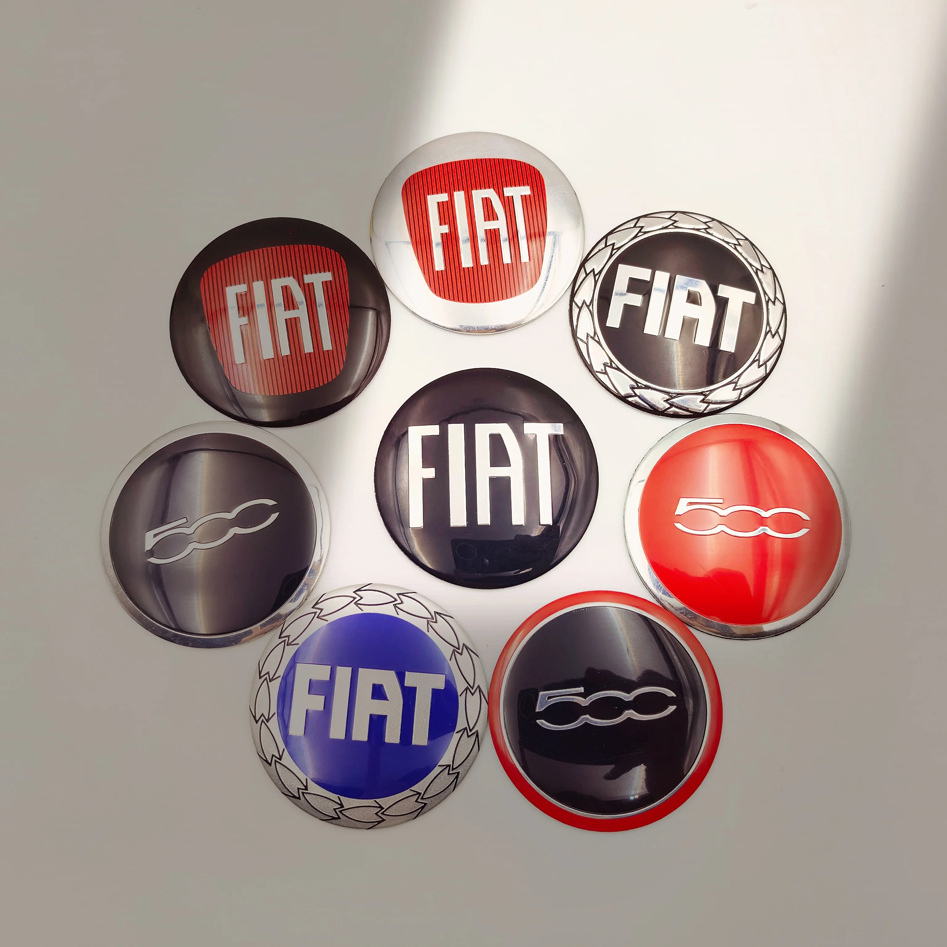 100pcs 3D FIAT Logo Car Emblems 50mm/56mm Wheel Hub Caps Auto Rim Refit Dust-Proof Badge Covers Styling Stickers Accessories