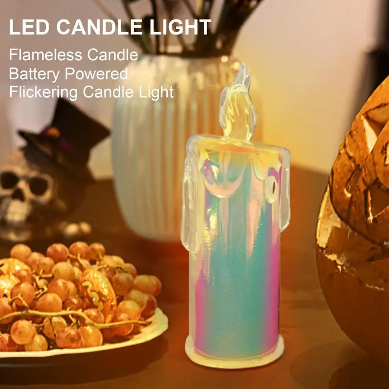 Candela finta elettrica tremolante colorata candela senza fiamma decorazioni natalizie di Halloween candele Votive senza fiamma accessorio per la luce del tè