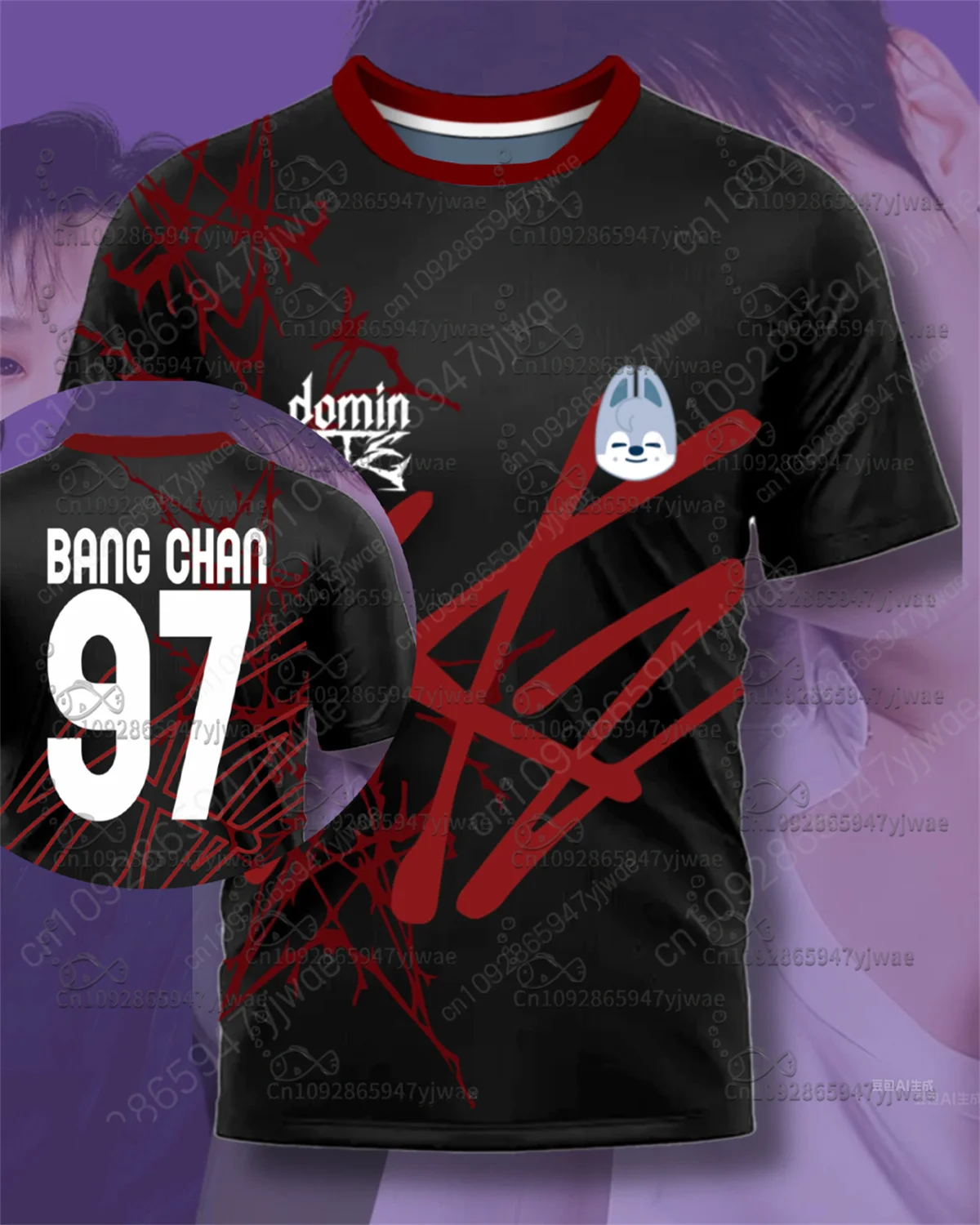 

Korean Number Jersey T-Shirt Bang Chan&Lee Min Ho&Hyun Jin Fan Tee Summer Children'S Adult O-Neck Quick Drying Sportswear Top