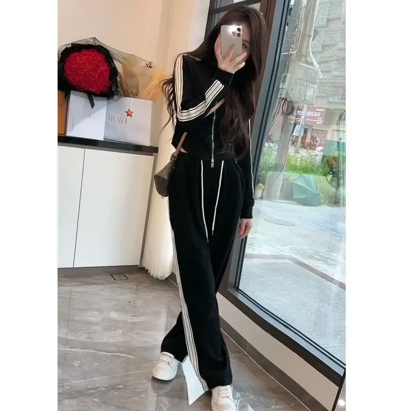 Casual Two-piece Set 2022 Spring and Autumn New Age Reducing Fashion Women\'s Suit Korean Short Coat+wide Leg Pants Skirt Suit