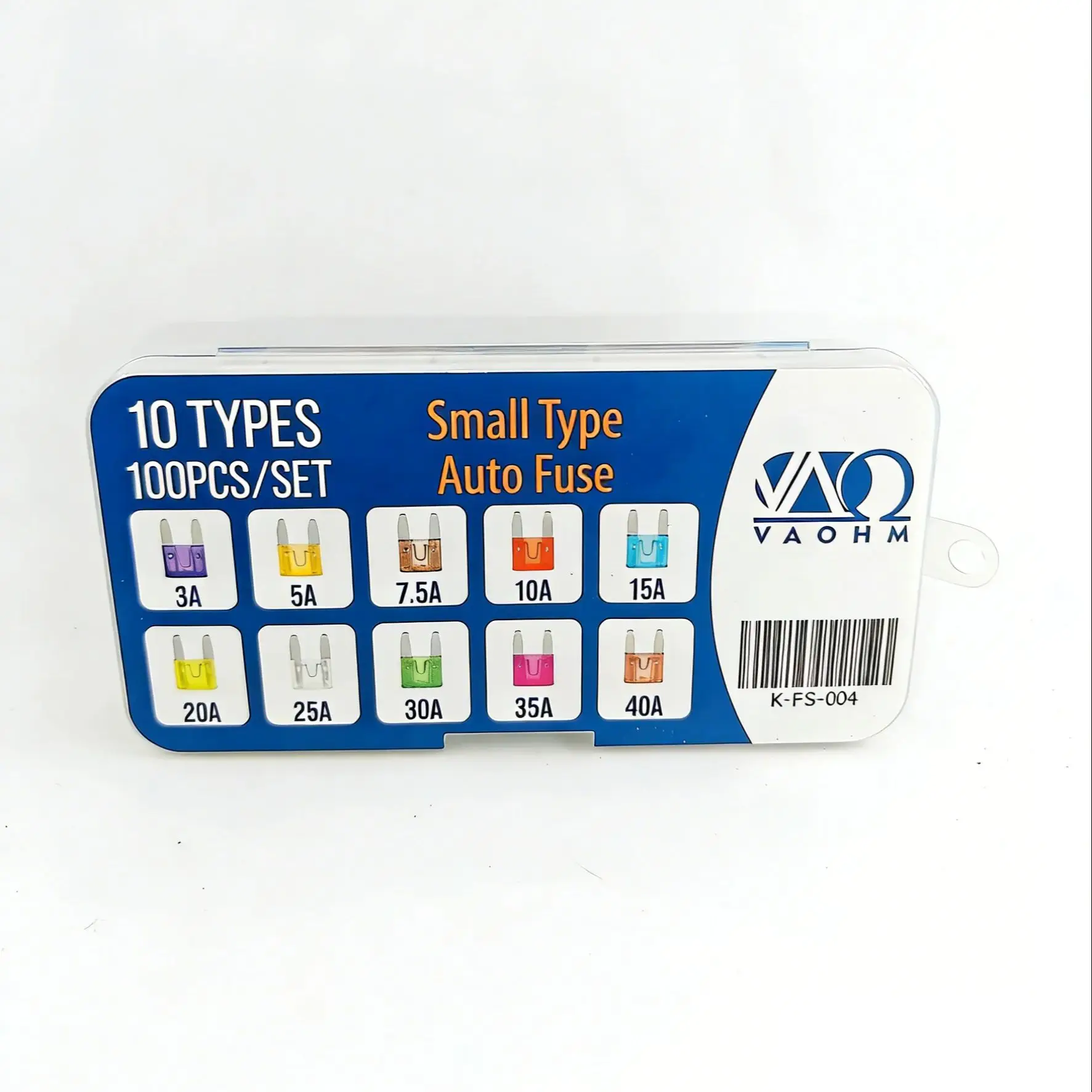 

10 типов, 100 шт. миниатюрных автомобильных предохранителей ножевого типа, малые, 3А, 5А, 7.5А, 10А, 15А, 20А, 25А, 30А, 35А, 40А