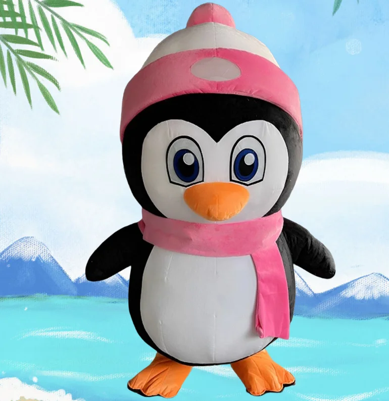 Colorful Inflatable Penguin Mascot Costume Halloween Christmas Cartoon Character Outfits Halloween Carnival Attractive Suits