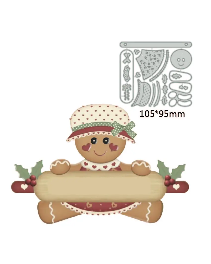 2023 جديد قطع معدنية يموت الحلوى الزنجبيل رجل الديكور سكرابوكينغ النقش كليب بوك قالب بطاقات المعايدة اليدوية يموت #6