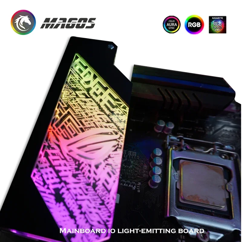 Personalizar placa-mãe io decoração painel rgb suporte de iluminação chassi argb móvel mainboard capa aura sincronização pc caso mod