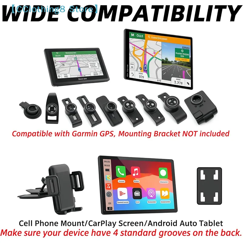 CD Slot Mount For Carplay Screen 17mm Ball For Cell Phone In-Car 4"-11" Monitor Android Auto Tablet CD Holder【AliS8】 - view 2