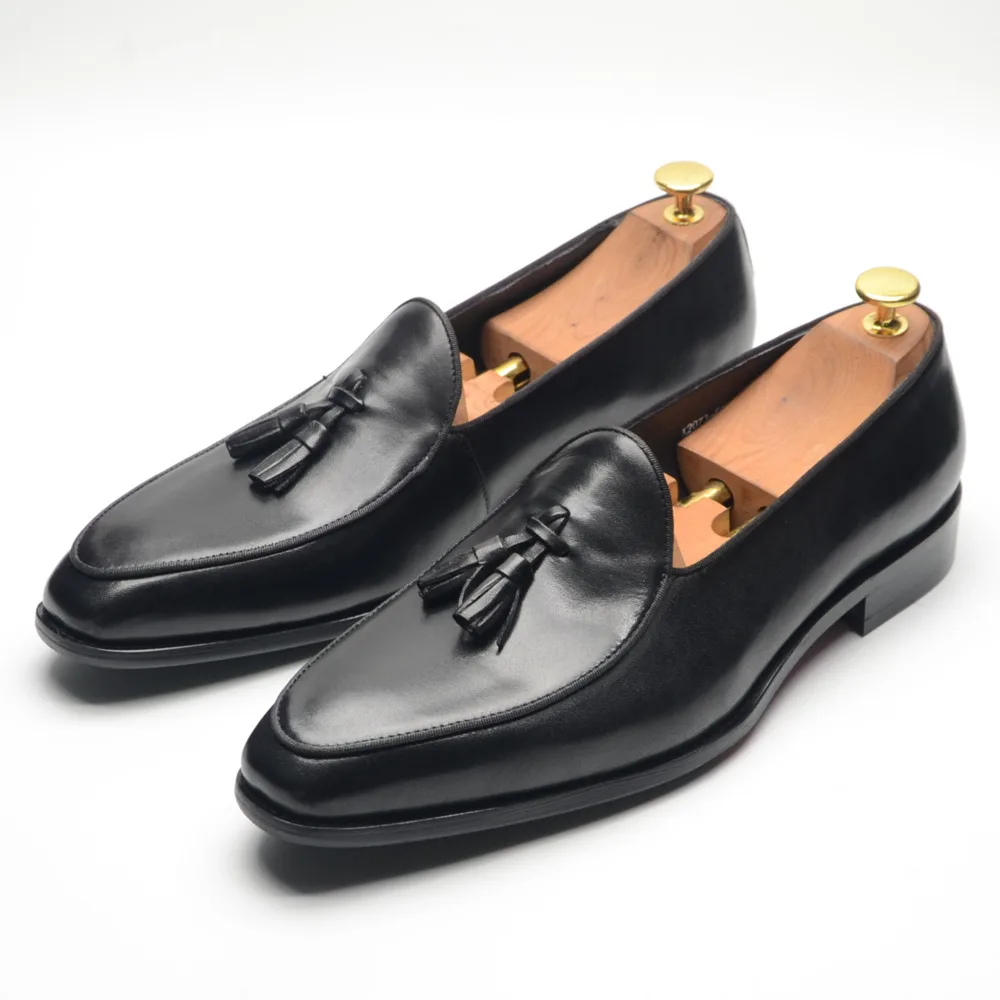 Size 38-46 Luxury Original Genuine Leather Wedding Dress Shoes Elegant Best Tassel Loafers for Men – Get Standout Style in 2024