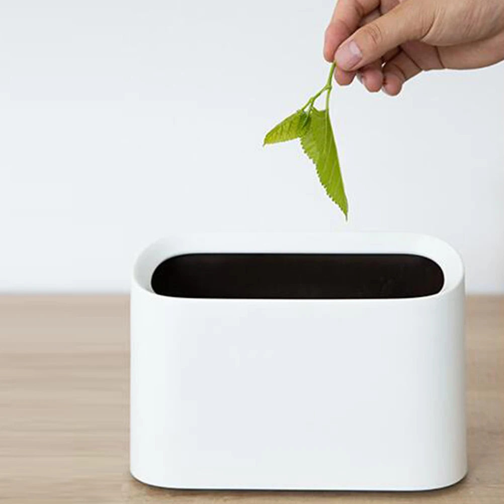 

Large Capacity Garbage Tabletop Bathroom Desk Trash Can Bedroom Small Wastebasket Portable Household Counter Vanities Makeup