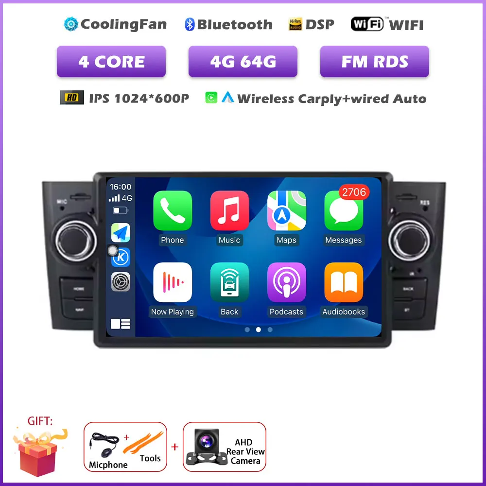 Voor Fiat Grande Punto Linea 2007-2012 7 inch Android 16 Auto Multimedia Speler GPS Carplay Autoradio Stereo Video Audio Head Unit
