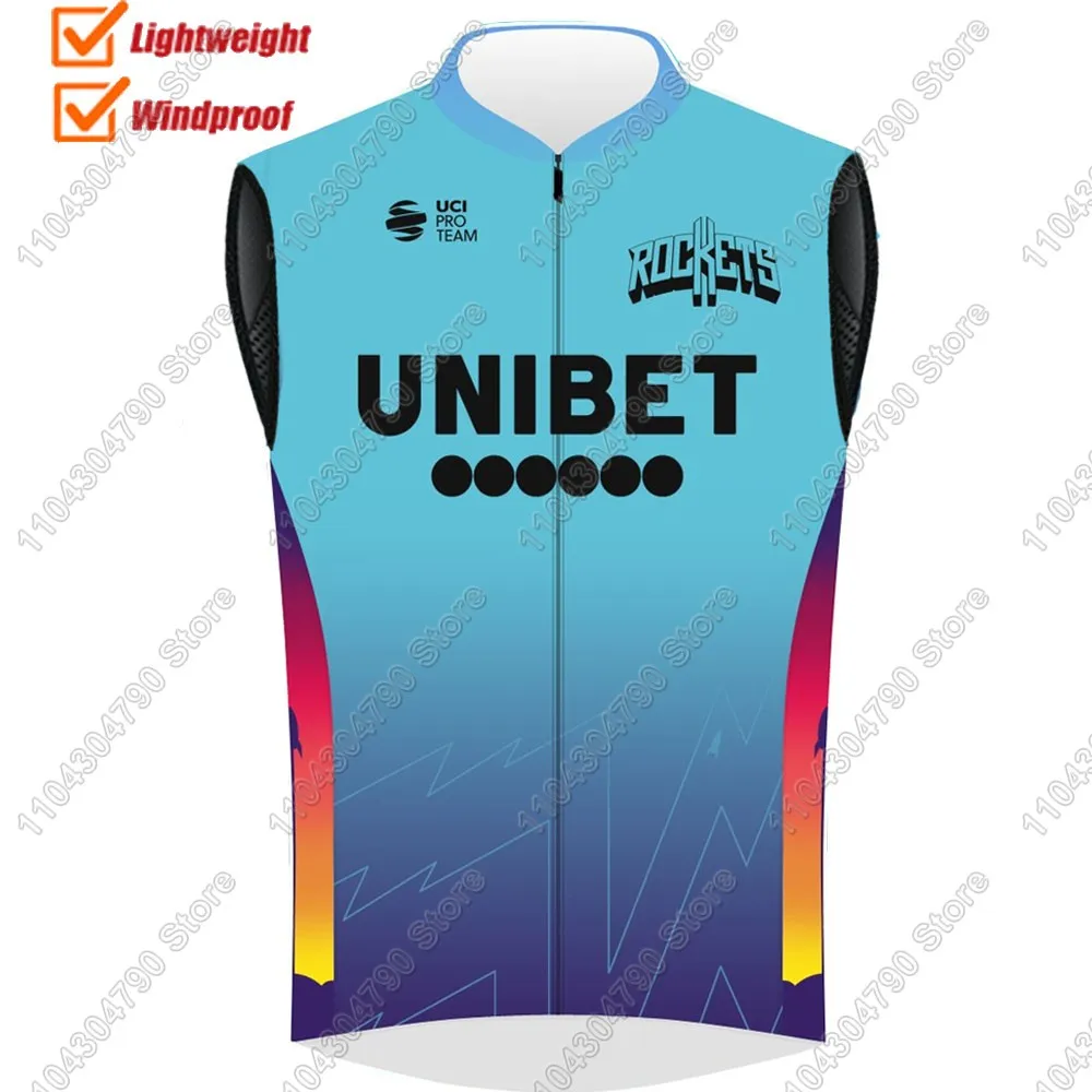 Unibet Tietema Rockets Team 2025 Wind Vest Cycling Jersey Sleeveless Windproof Lightweight MTB Maillot Ropa Ciclismo