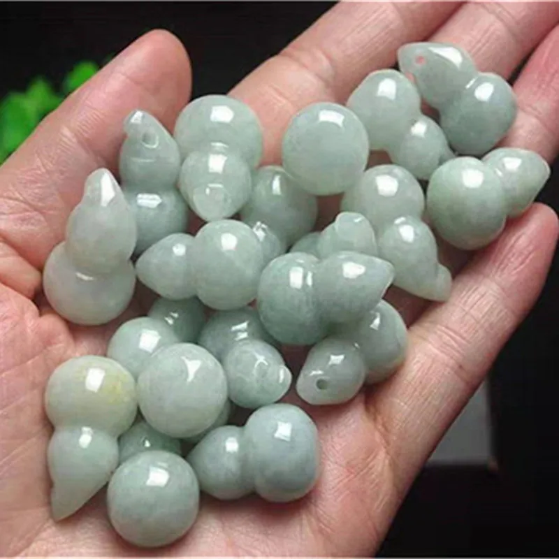 22*13mm Natural Myanmar Jadeite Grade A Burma Jade Gourd Bead For Jewelry Making Diy Bracelet Charm Necklace Pendant Accessories