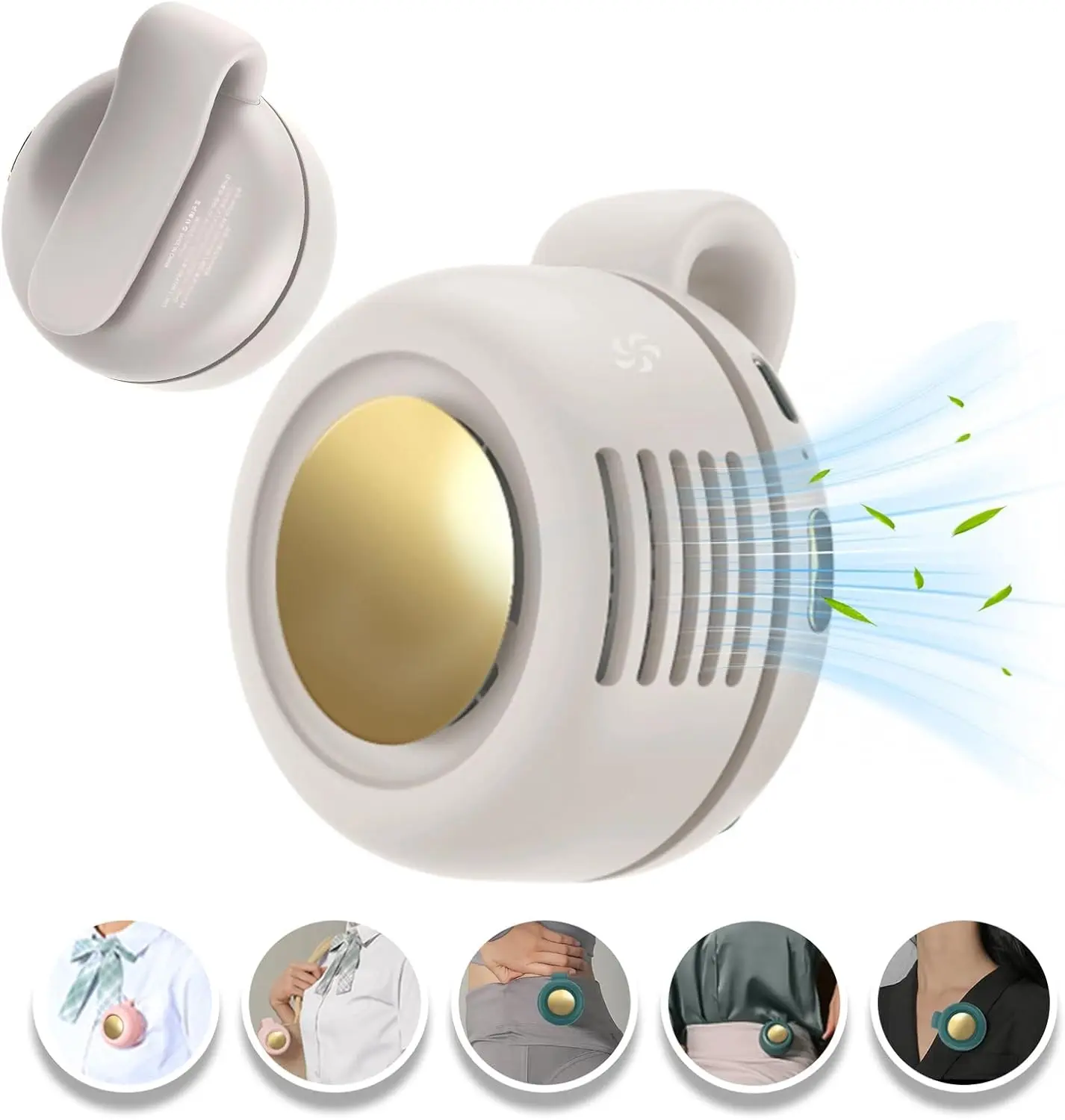 2026 Neuer Mini-Ventilator ohne Rotorblätter, tragbarer, leiser Mini-Elektroventilator zum Anklemmen, einstellbar mit 3 Geschwindigkeiten für Outdoor, Reisen und Büro