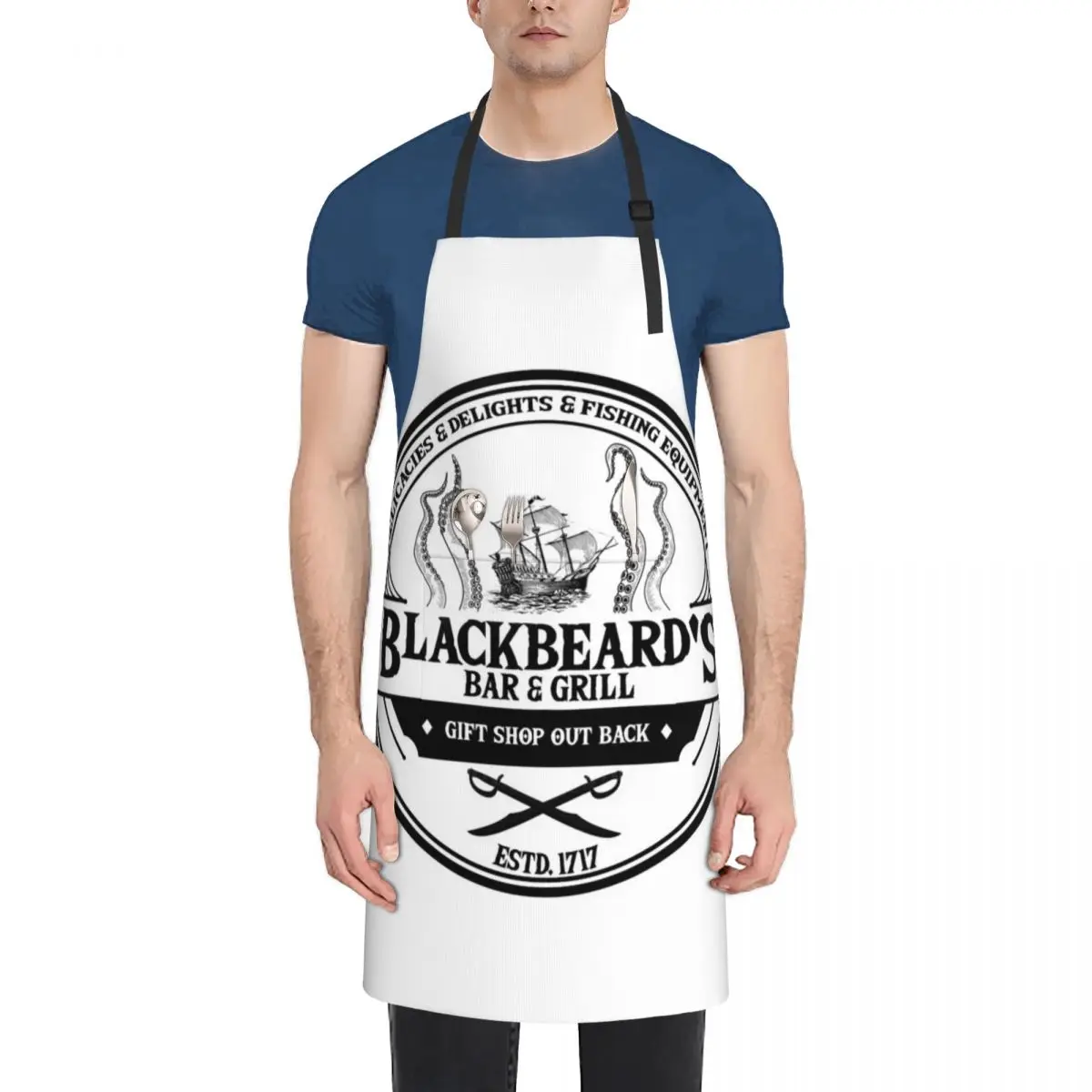 Blackbeard's Bar and Grill Apron Woman Work Home Cleaning kindergarten teacher Goods For Home And Kitchen Apron