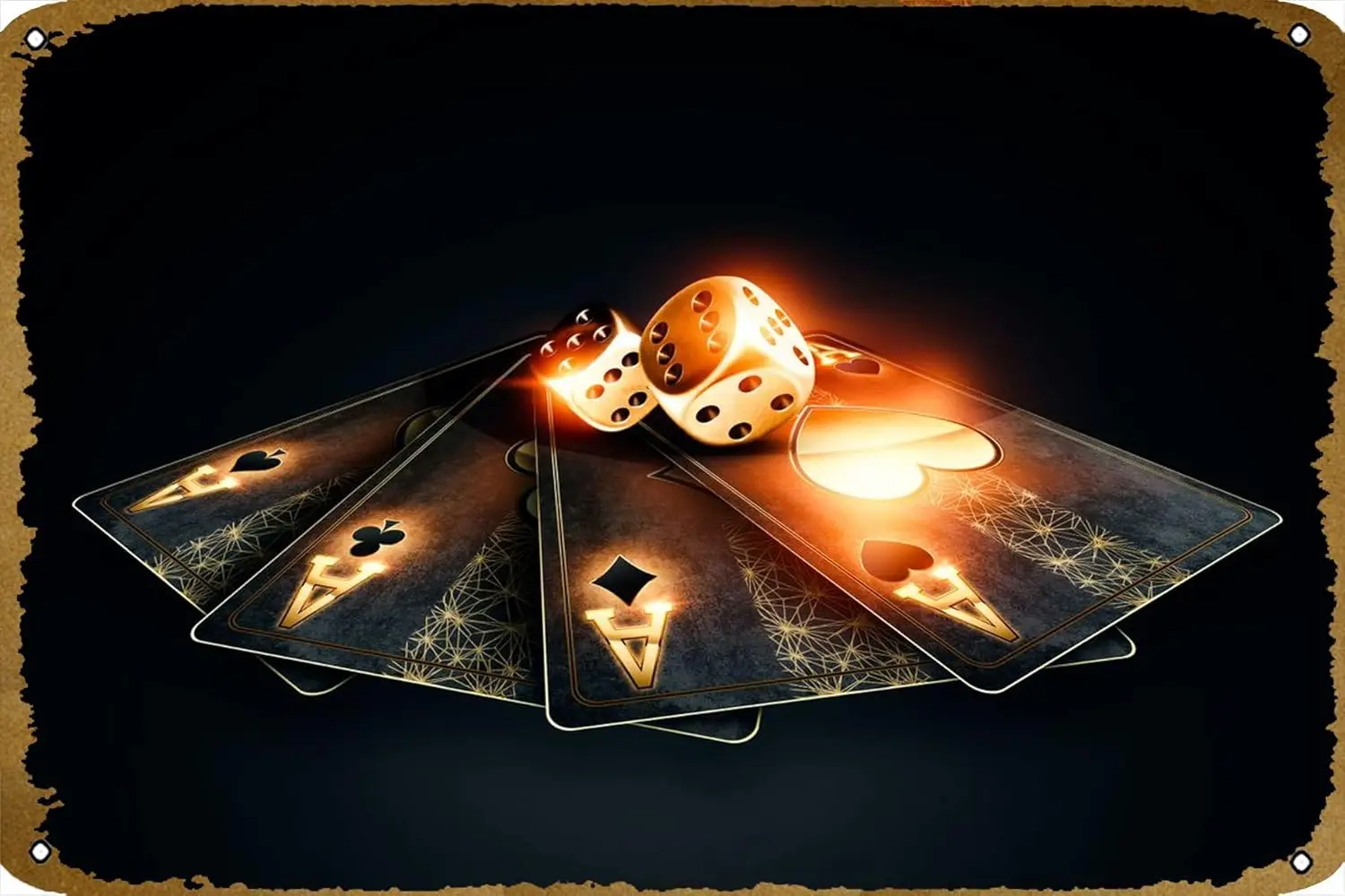 Casino Poker Cards Metal Tin sign Iron Wall Decoration Home Club Wall Decor Garage Plaque Store Sign 8x12 Inches, nv30A13 1 sign