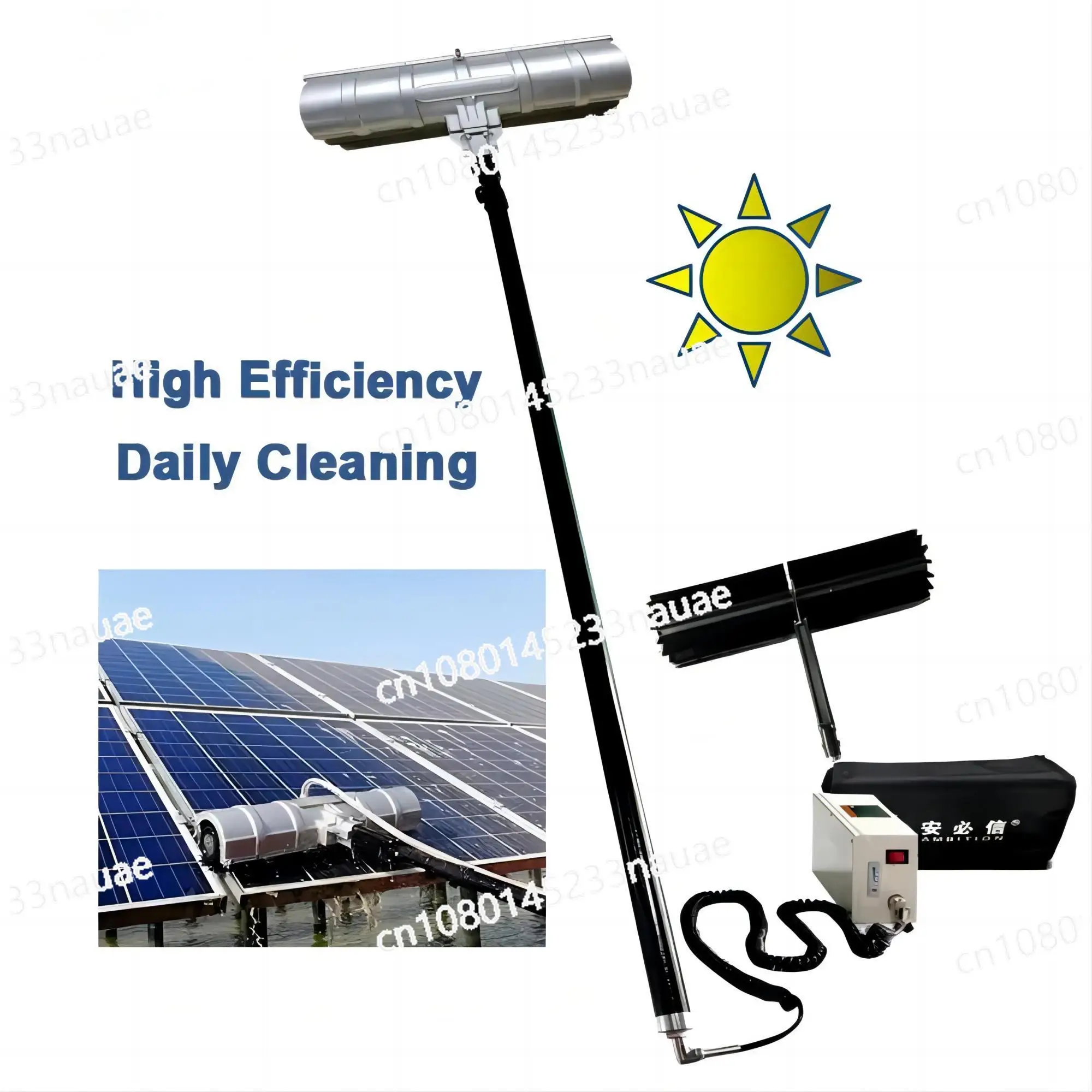 Solar Panel High Quality Rotary Cleaning Brush Cleaner Solar Panel Cleaning Tool Dry Cleaning Machine With Kit