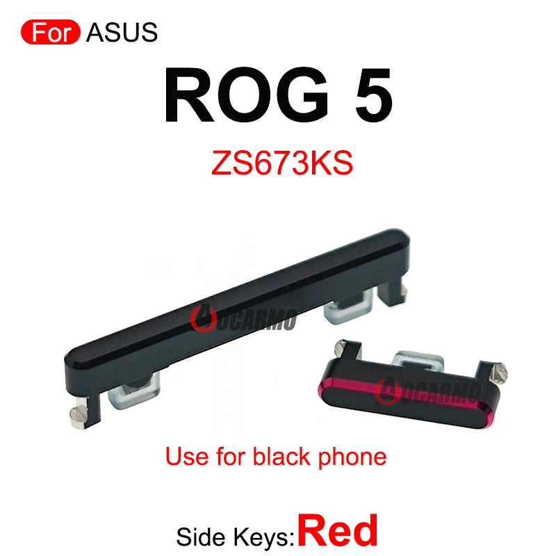 Power On OFF Volume Buttons Side Keys For ASUS ROG Phone 2 3 5 ROG2 ROG3 ZS660KL ZS661KS ZS673KS Replacement Part Black Red Blue