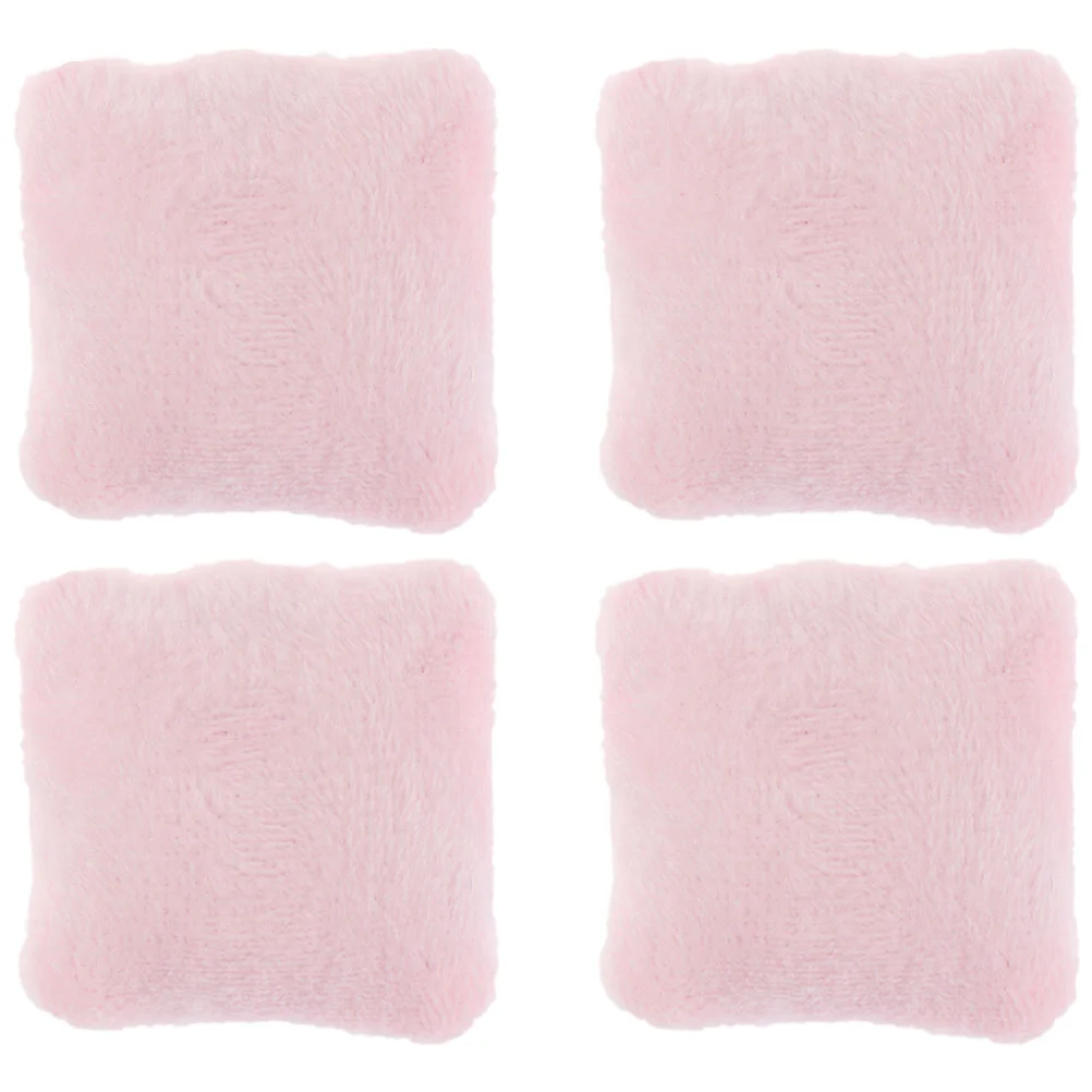 4 Pcs Throw Pillows for Couch Dollhouse Accessories Miniature Decorate DIY Accessory Pink Fake Sofa