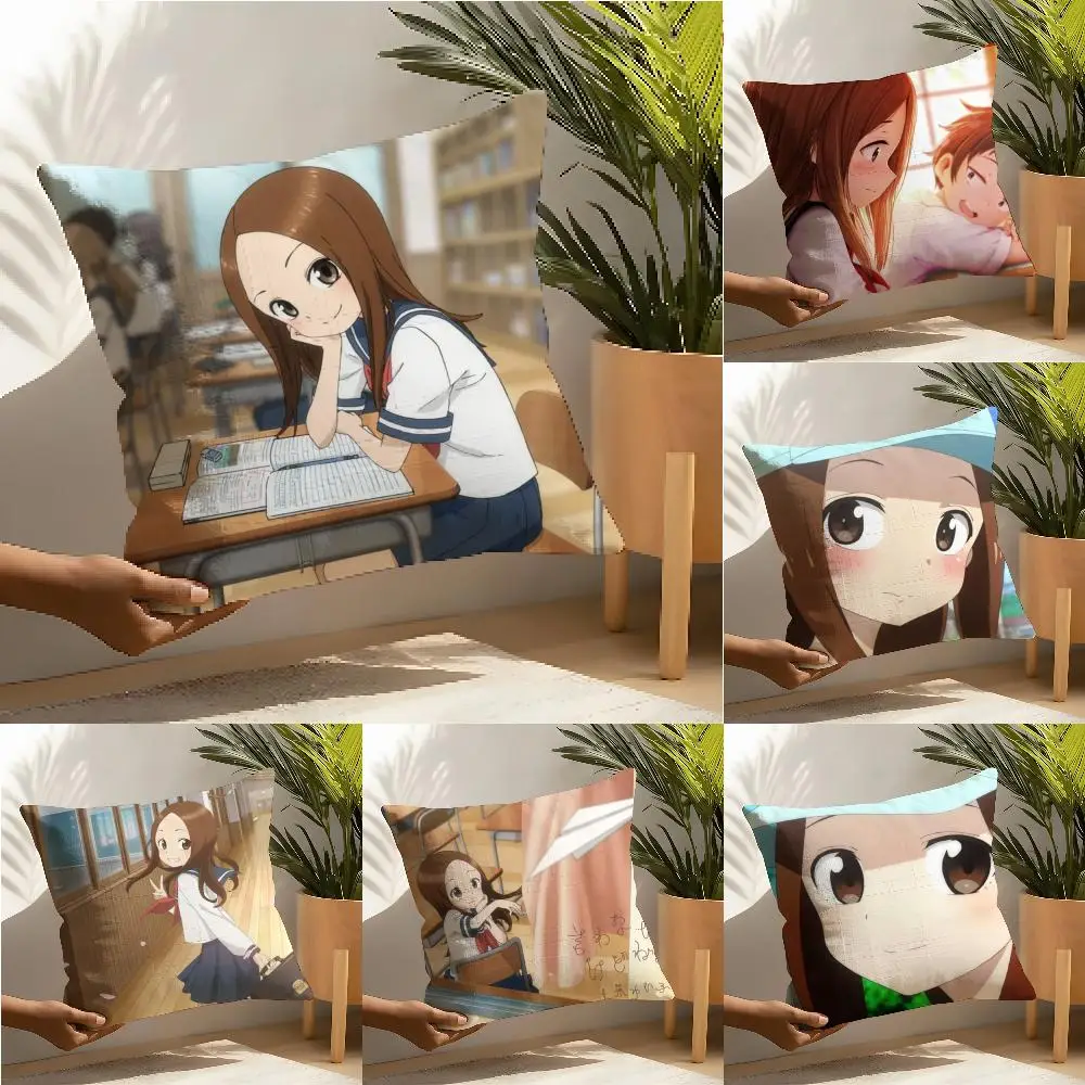 Teasing Master Takagi-sanES Pillow Case linen pillow case sofa home decor cushion cover cushion cove