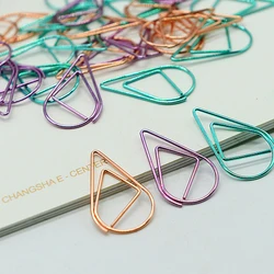 50 pcs Metal Drop Paper Clips Small Box Cute Paper Clips Learning Office Supplies Stationery Special-shaped Bookmarks