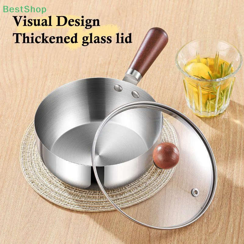 

1 шт., масляный горшок из нержавеющей стали, деревянные мини-горшки для супа, молока, утолщенная маленькая кастрюля, кухонные инструменты, кухонные аксессуары