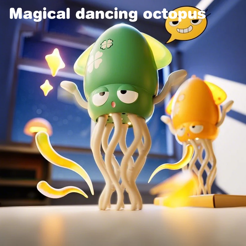 

Music-Playing Octopus Toy with LED Lights and Collision Detection System for Stress-Free Fun