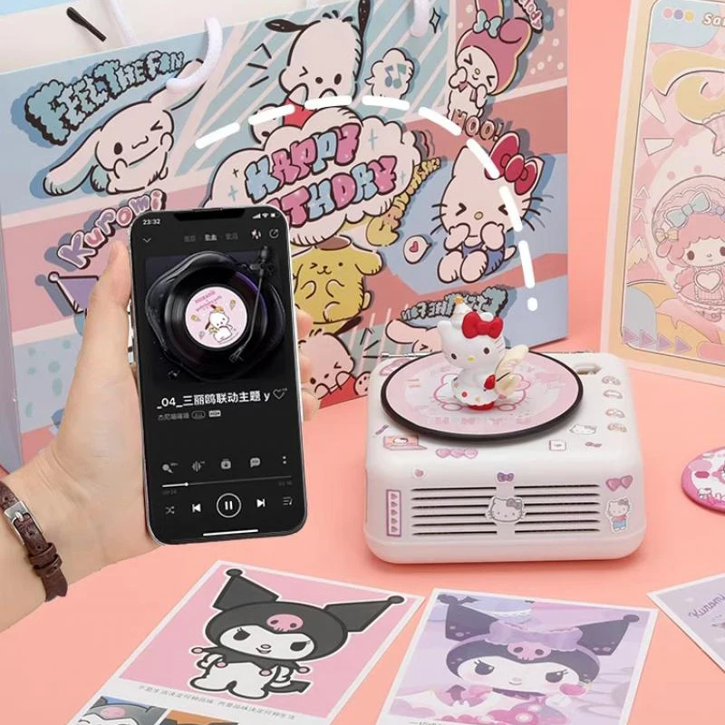 2024 Kawaii Sanrio Anime Small Bluetooth Speaker Cute Hello Kitty Cartoon Ins Portable Durable Birthday Present Gifts for Girls