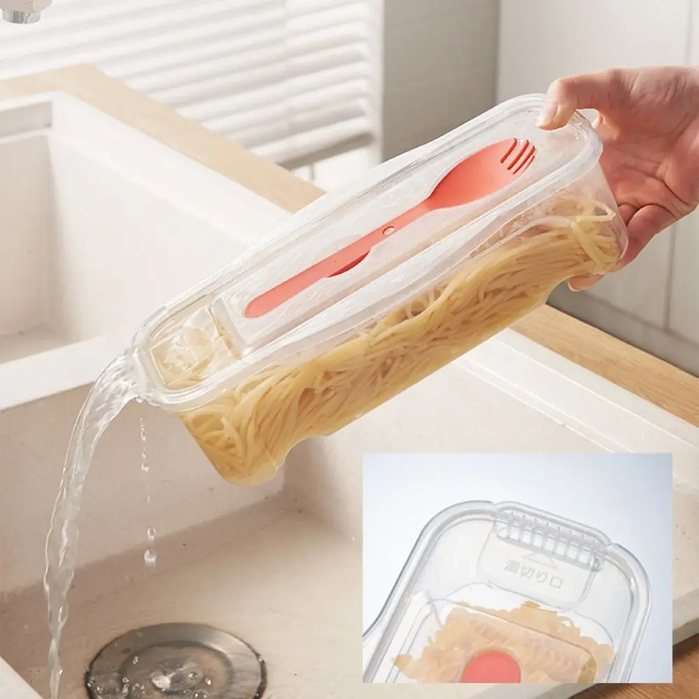 Olla de Pasta para microondas con colador, 1300ML, caja de cocina resistente al calor para fideos finos, accesorios de almacenamiento