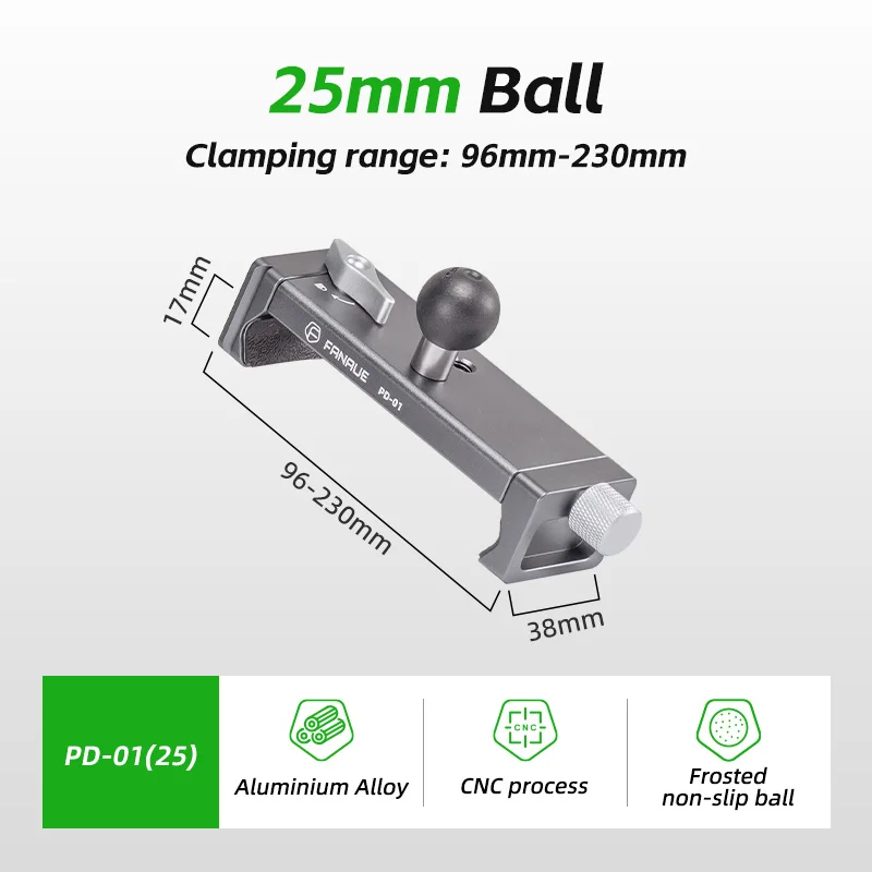FANAUE Aluminium Tablet Halter Klemme Stativ Verstellbarer Ständer für 5,5-9" Universal Clip Stativhalterung für Tablet 8,0-12,9" 4