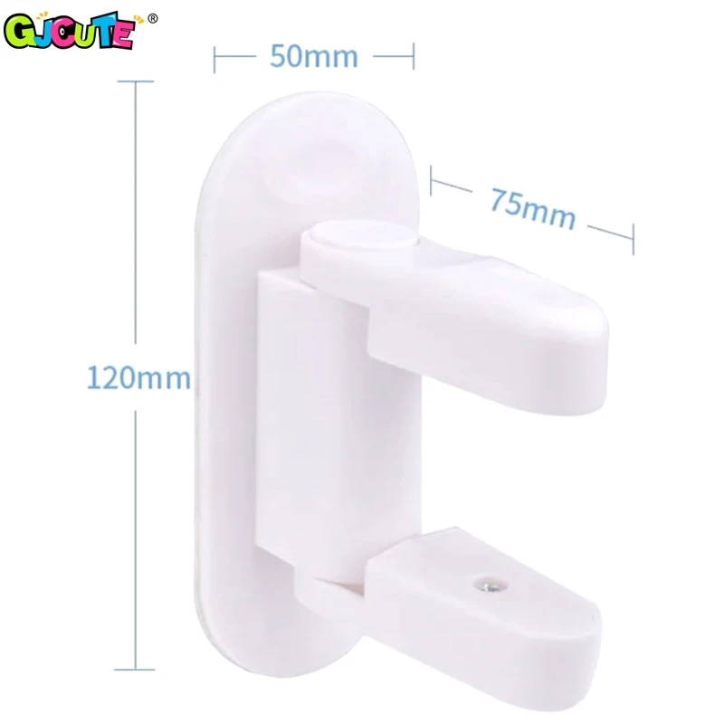 1Pcs Plastic Baby Safety Door Lever Lock Self Adhesive Blocker Handle Jammer Prevent Kids To Open Bedroom Bathroom Kitchen Door