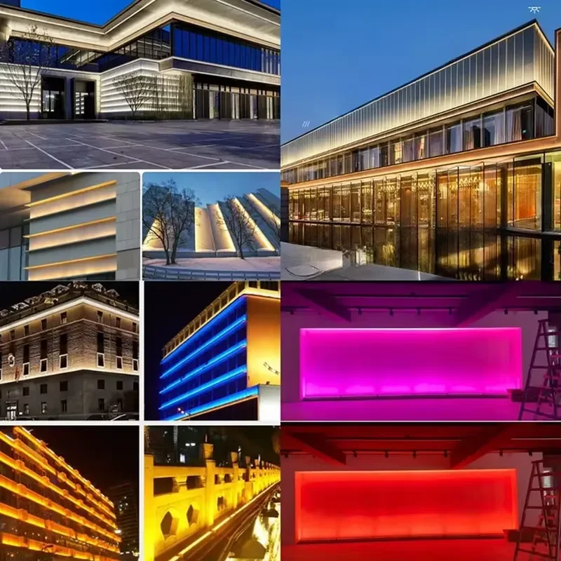 High-Intensity IP65 RGB Decorative Soft LED Wall Washer with 1m COB USB Linear Strip for Building Engineering and Outdoor for
