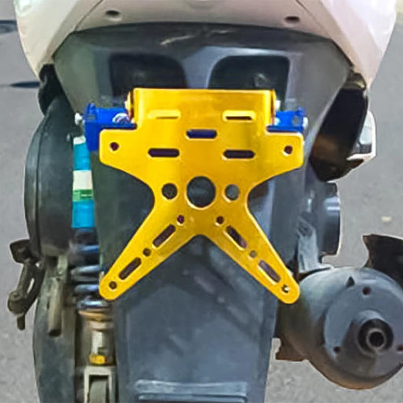 Universal Motorcycle Aluminum Alloy License Plate Holder Mount Bracket Adjustable Registration Number Plate Frame Cover Swallow