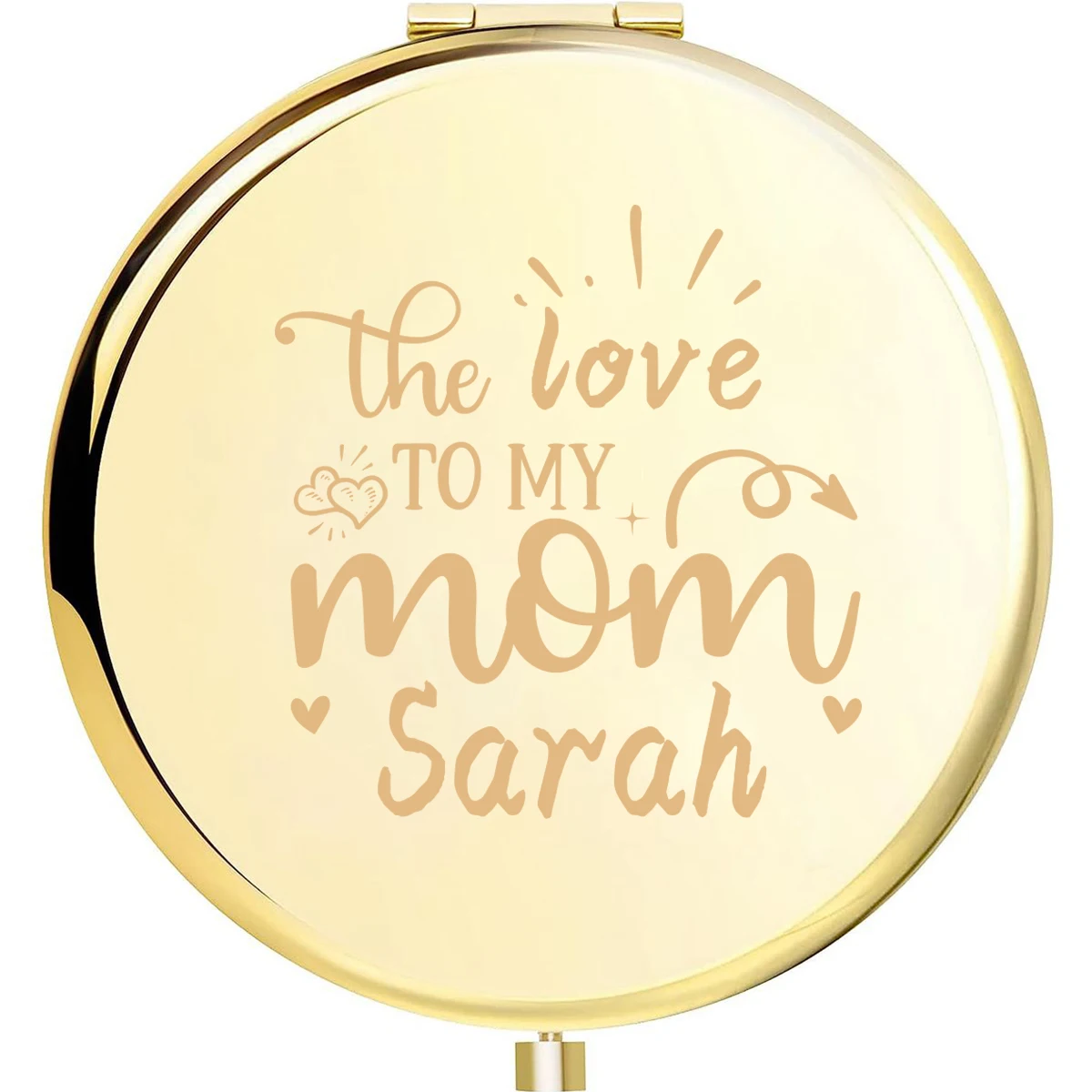 1 قطعة كارتون الحب لأمي مرآة اسم مخصص مع اسم دائرة مستديرة مرآة هدايا الزفاف الضيوف #6
