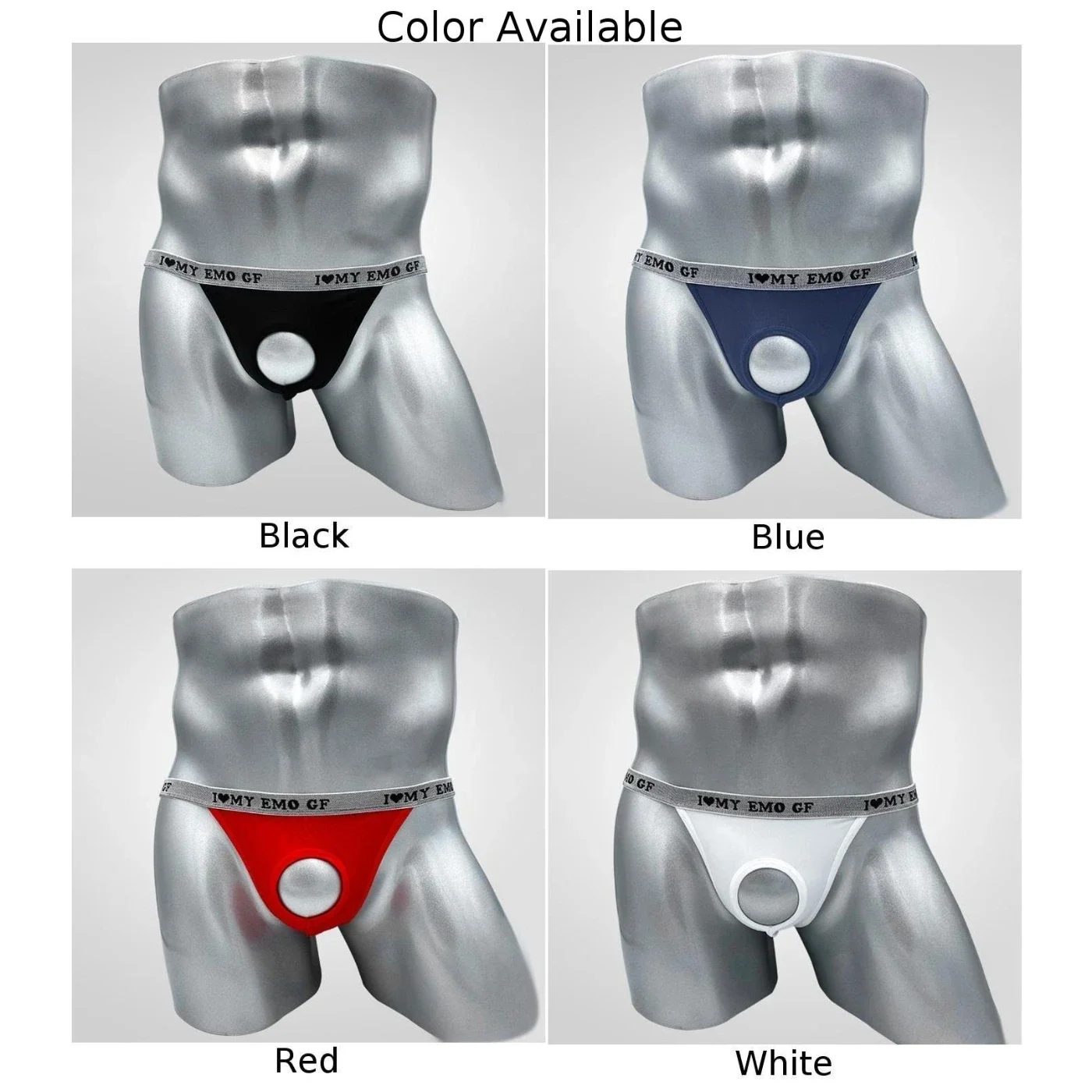 Mens Elastic Thong Sexy Underwear Transparent Hip Revealing Low Waist Hollow  Peni Man Front O-ring Underwear G-String