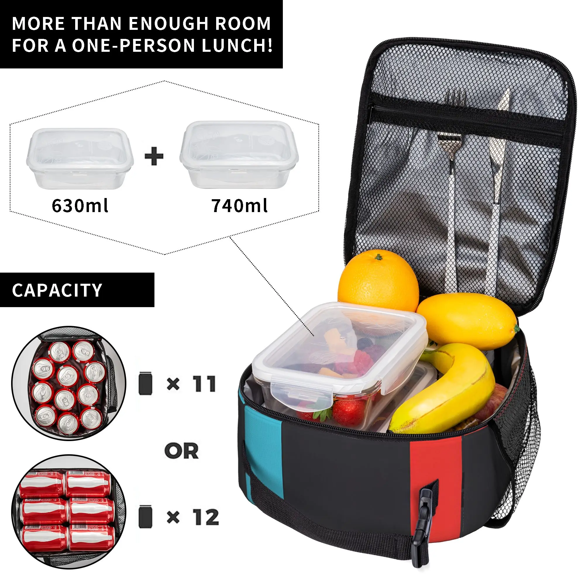Insulated Lunch Tote Bag Games Console Handheld Gamer Fashion Controller Cooler Thermal Lunch Food Box Multifunction For Work
