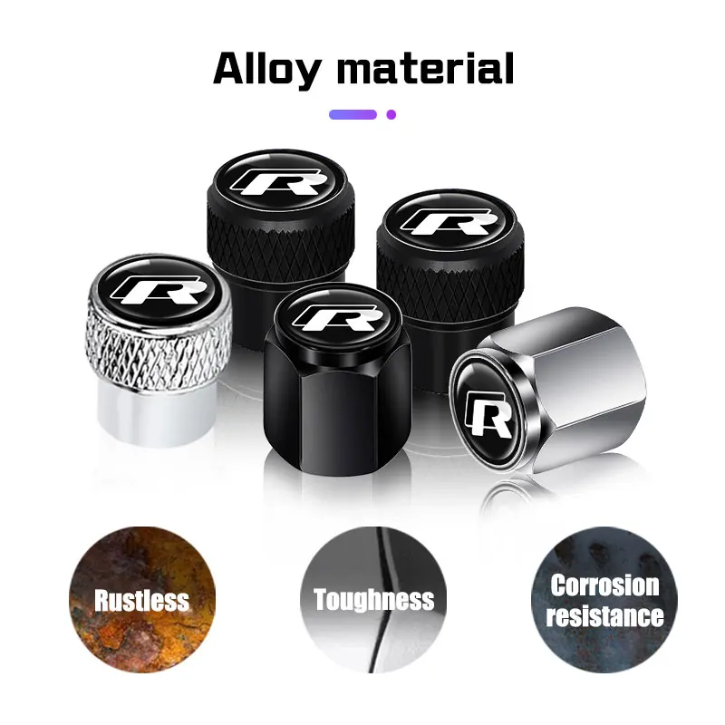 

Cup Holders 4pcs Metal Car Wheel Tire Valve Cap Stem Covers Accessories For Volkswagen VW R Polo Golf 8 Tiguan Passat Touareg Ma