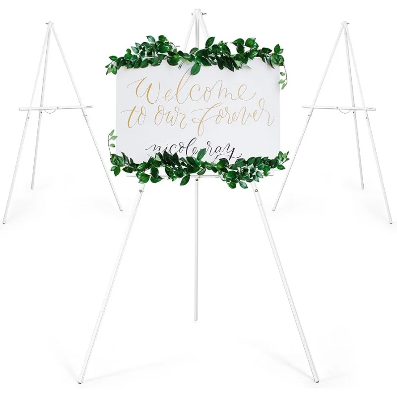 

customized.A-Frame Tripod Easel Stand, Wooden Display Easel with Adjustable Canvas Holder, Floor Easel Wedding Signs, Poster