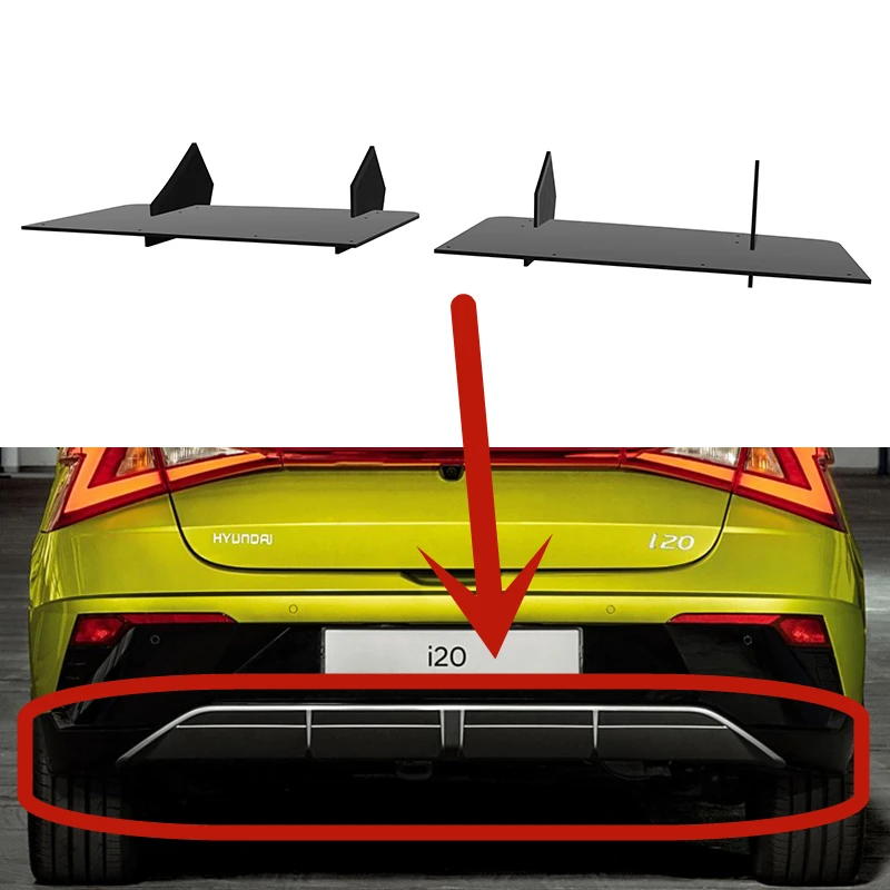 Use For Hyundai i20 Standard 2023 2024 Year Rear Diffuser Bumper Lips Spoiler Splitter Body Kit Accessories