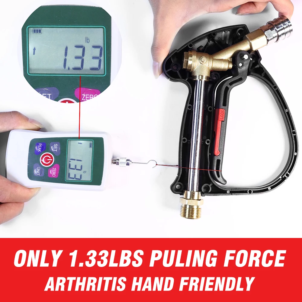 ROUE 1/4” Quick Connect Car 4500PSI Wash High Pressure Spray Gun Stainless Steel Brass M22-14mm for Karcher/Nilfisk/Bosch Lavor