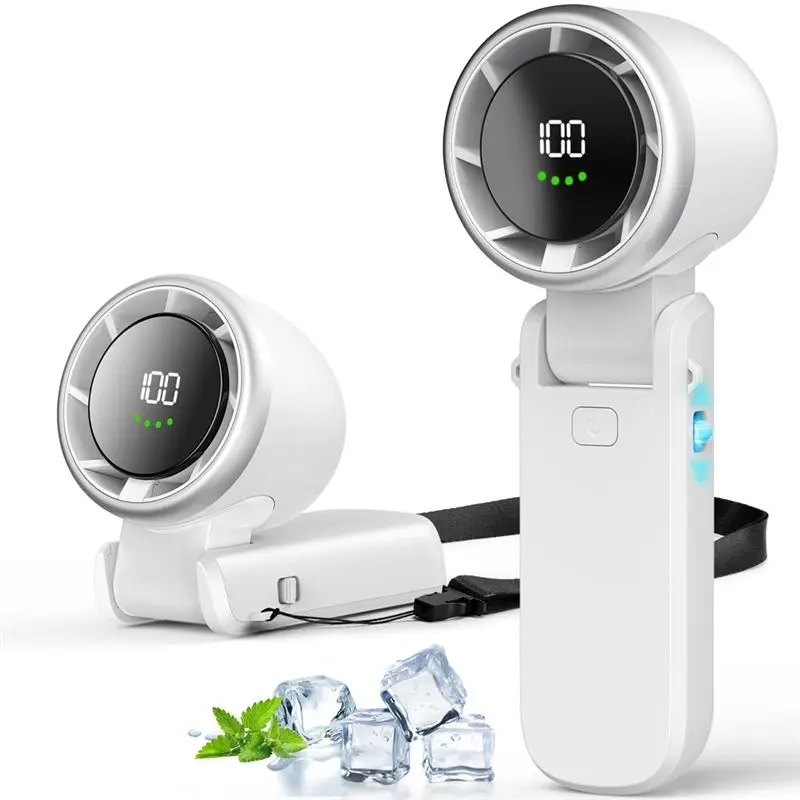 

N85R-Портативный ручной турбовентилятор, персональный ручной вентилятор с бесступенчатой передачей 100 передач, 5000 мАч для активного отдыха/в помещении