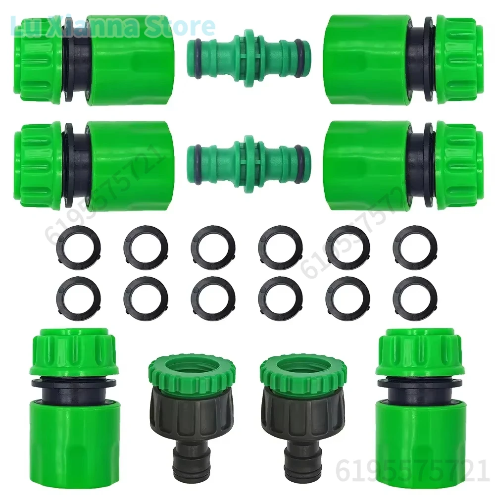 Manguera de riego de jardín, conector rápido ABS, extremo de 1/2 ", conjunto extensor de adaptador de junta de acoplamiento de manguera macho doble para tubo de manguera