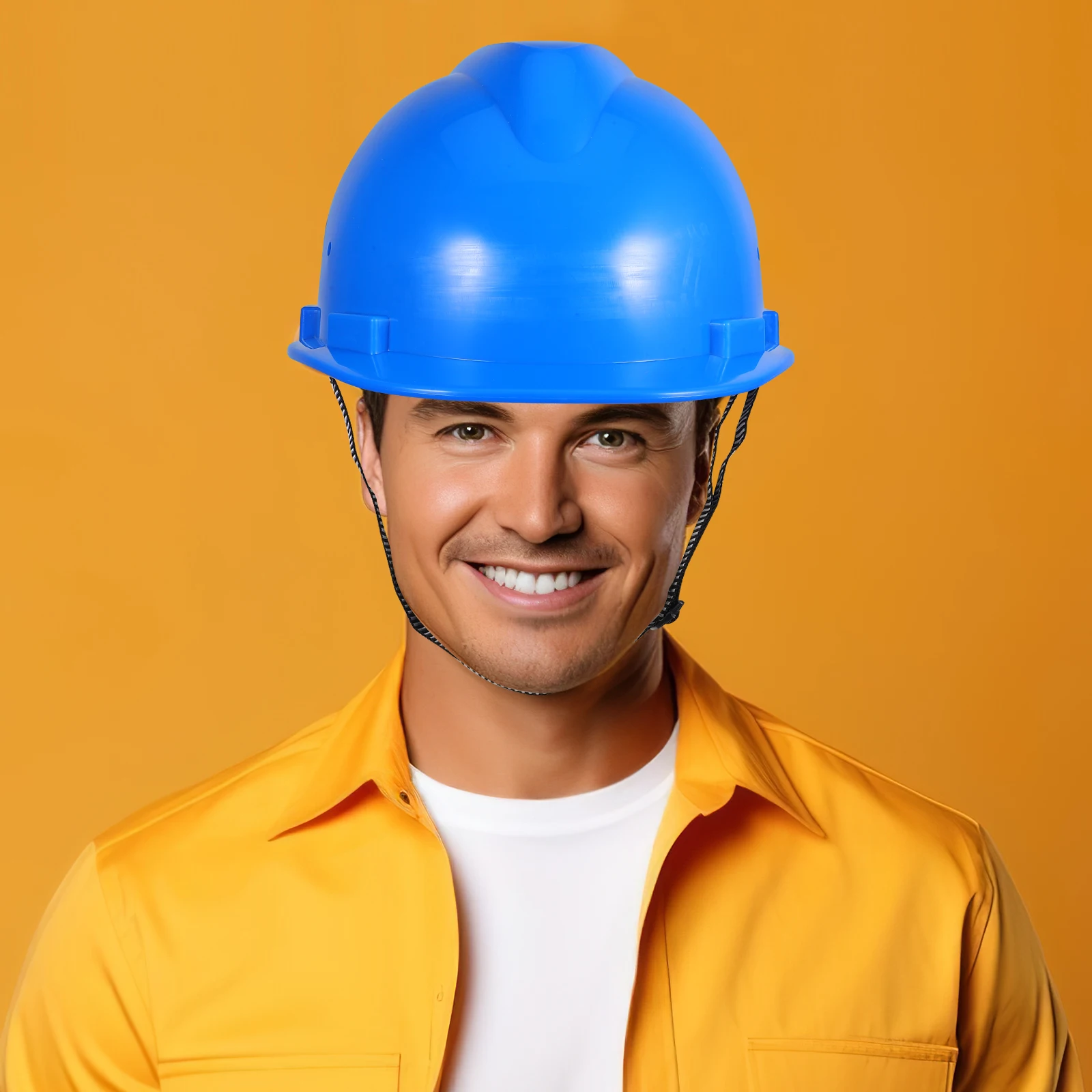 

Safety Hard Hat Construction Durable Thicken Adjustable Cowboy Blue Protective HDPE Anti Smash Labor