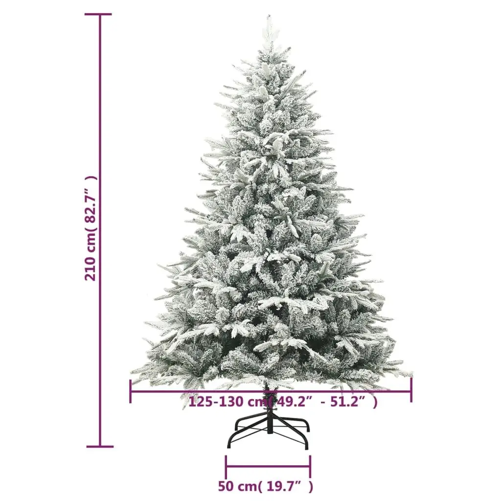 Flocked Snow Green Artificial Christmas Tree 82.7 PVC & PE - Holiday Decoration