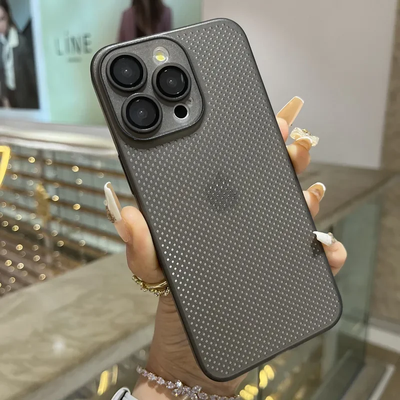 Wärmeableitung, atmungsaktive Kühlhülle für iPhone 16, 15, 14, 13, 12, 11, Pro Max Plus, ultradünn, matt, Netzstoff, hohl, schlank, harte Abdeckung – Detail 10