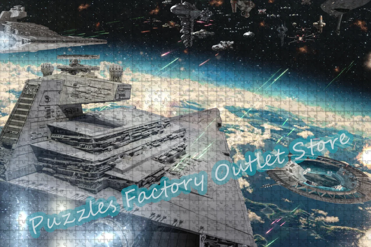 Sci-Fi Future Movies Print Jigsaw Puzzles Space Station Spacecraft 300/500/1000 Pieces Puzzle for Adult Decompressing Game Toys