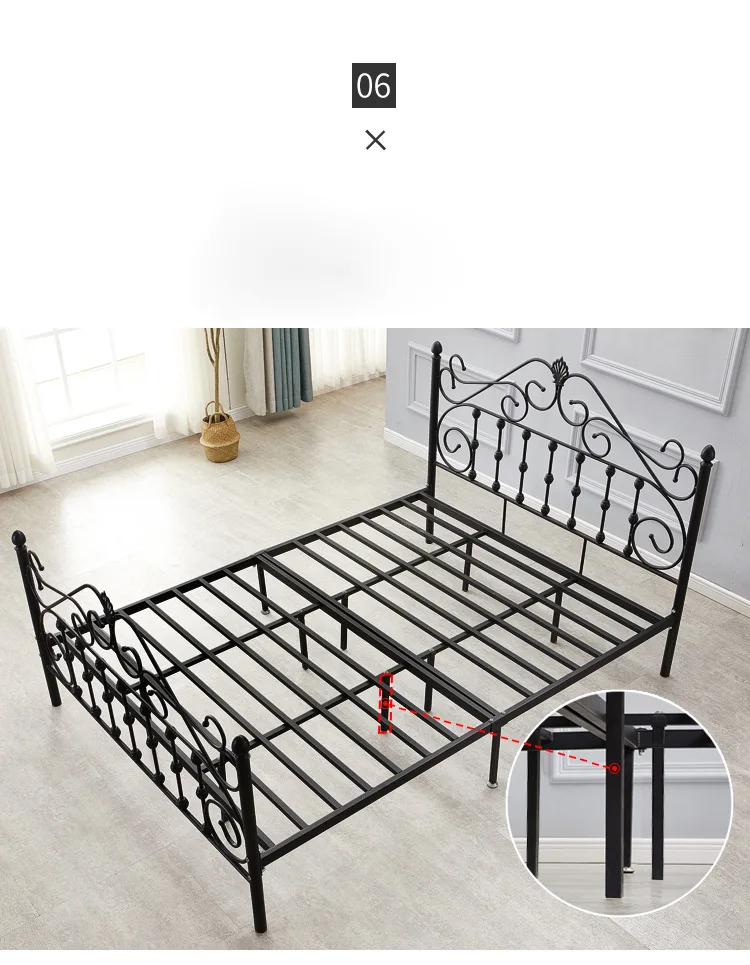 Modern Metal Bed Frame Easy Assembly Platform Bed Sturdy Steel Structure Contemporary Stylish Bedroom Furniture